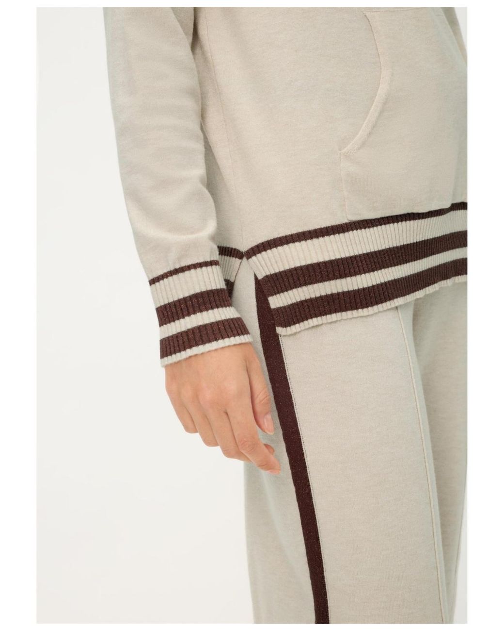 Olsen Natural Knit Hoodie Pullover