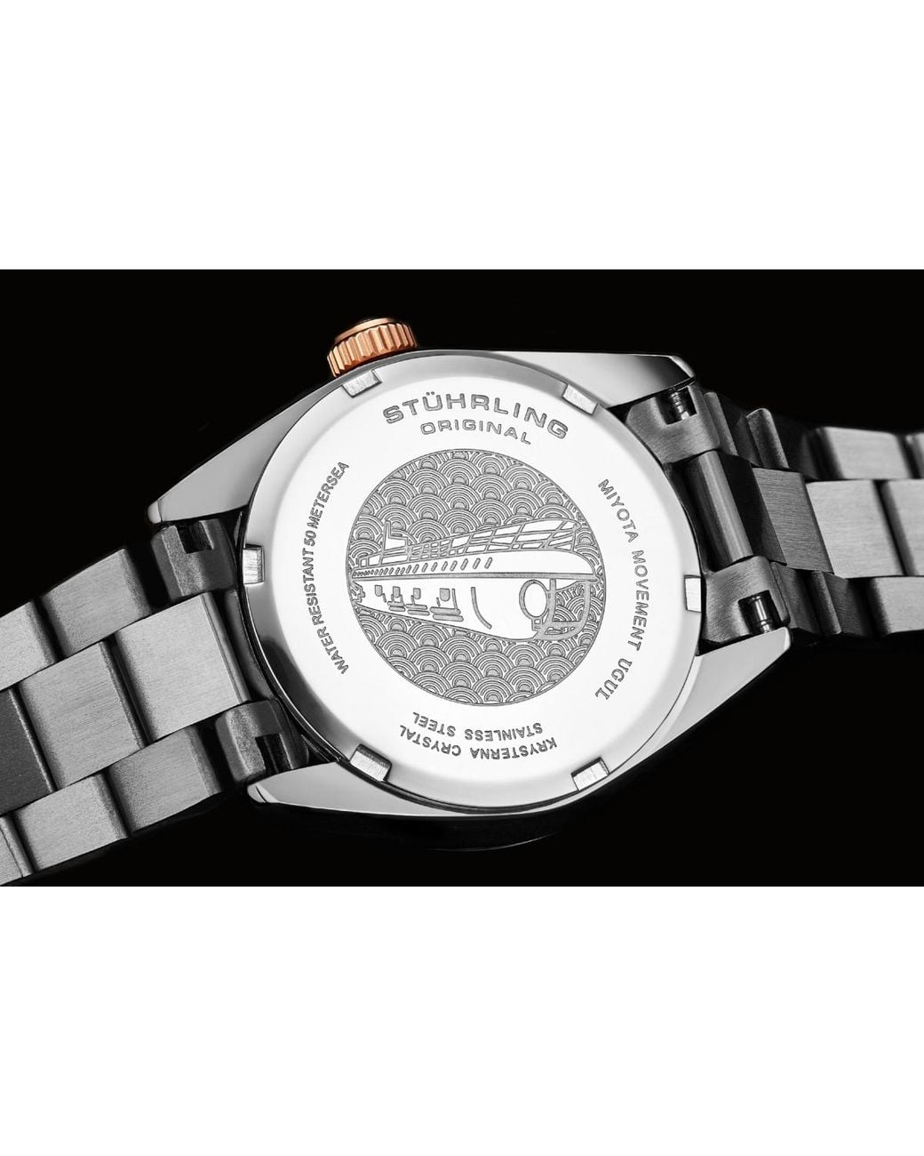 Stuhrling Lineage 3936.1 S Quartz Watch 31mm Stainless Steel Silver Bracelet White Mother-of-pearl Dial Crystal Bezel