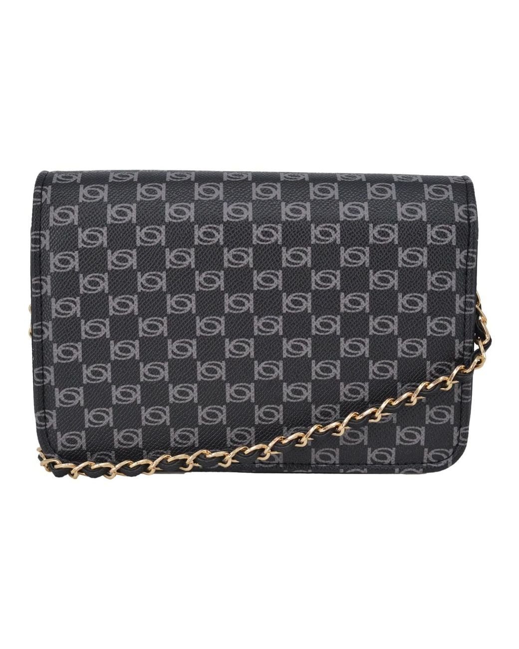Bebe Gray Adela Monogram Mini Crossbody Bag