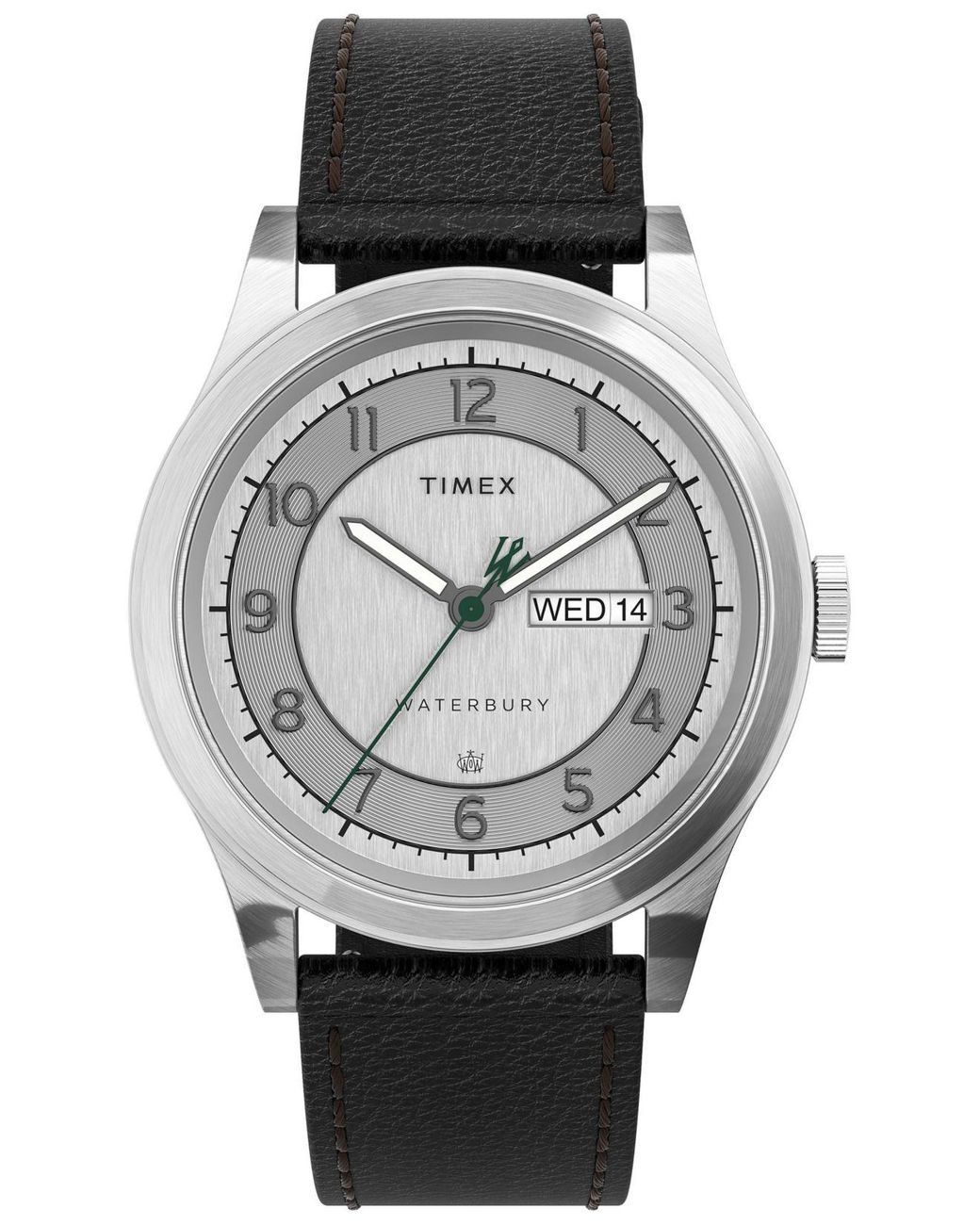 Timex Waterbury Traditional Day-date Black Leather Strap Watch 39mm for ...