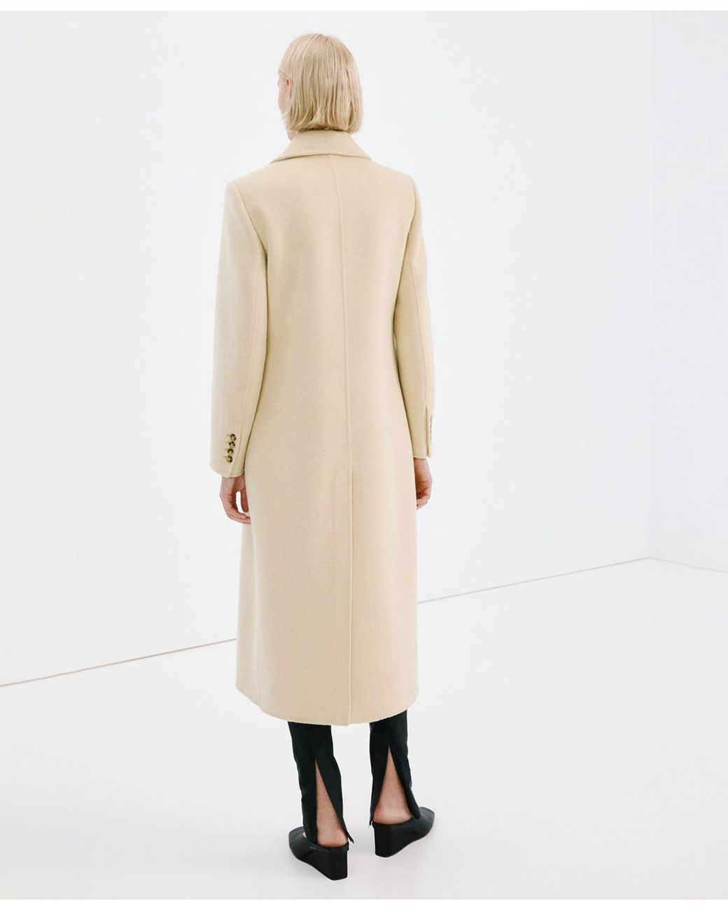 Mango Natural Buttoned Wool Coat