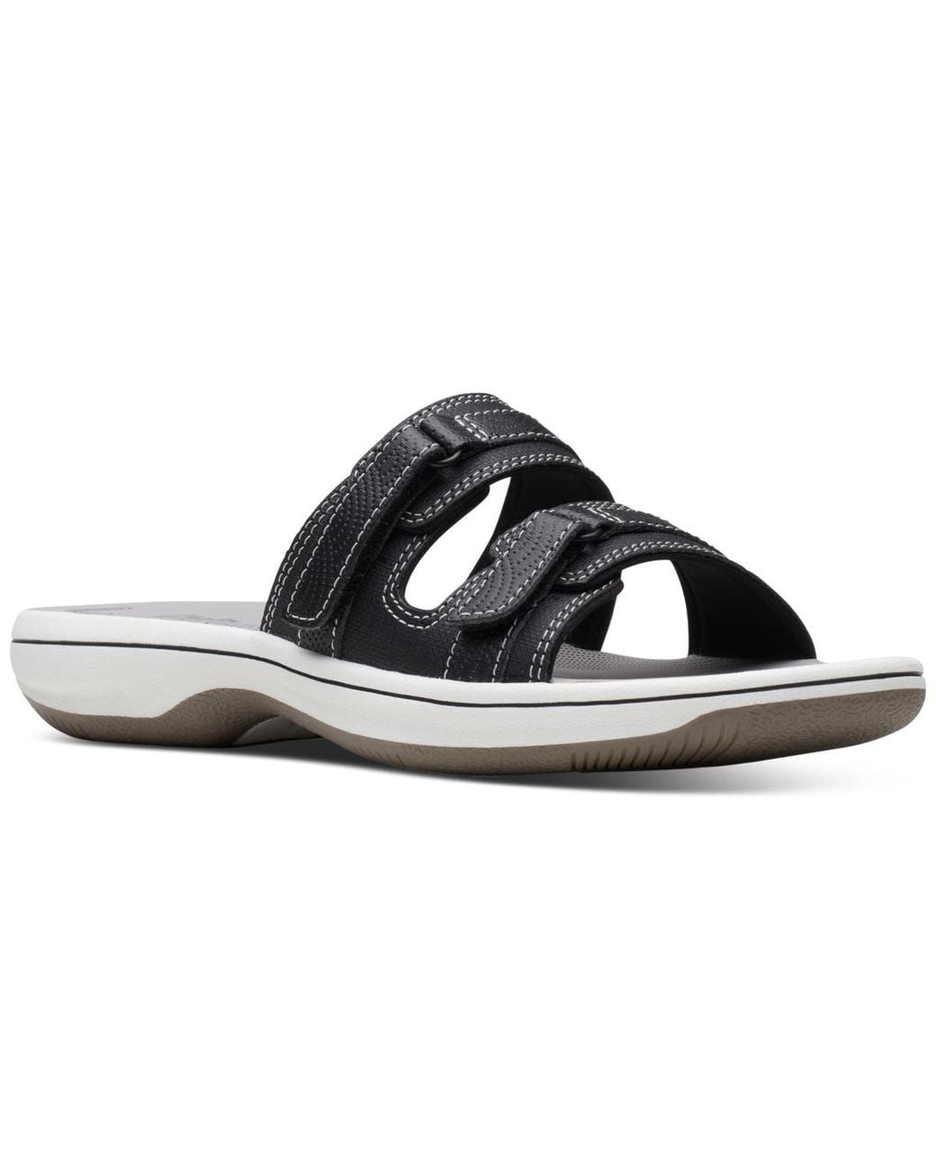 Clarks Black Cloudsteppers Breeze Piper Double-strap Sandals