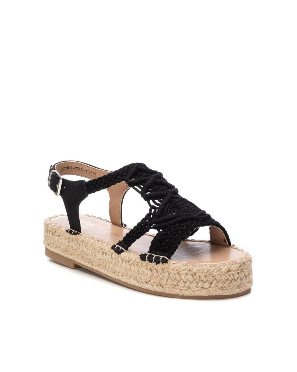 Xti Black Flat Sandals