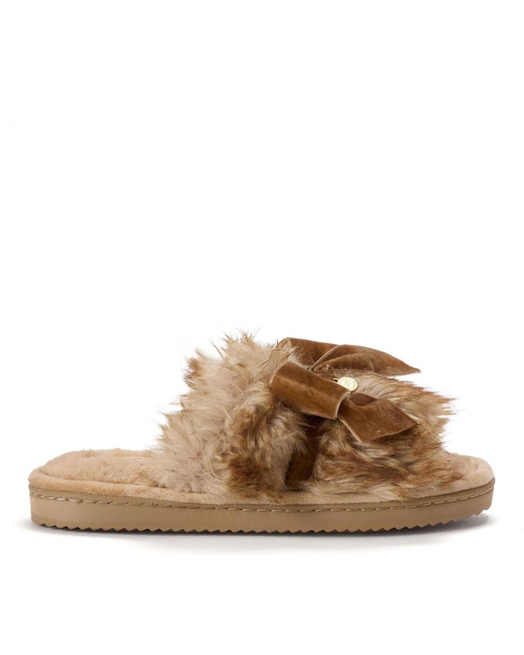 Dearfoams Brown Bianca Pile Slide Slipper