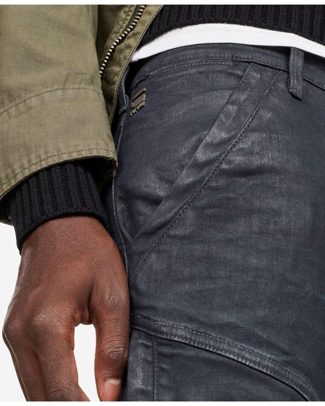 G Star RAW Rackam Dark Aged Waxed Cobbler Skinny fit Superstretch