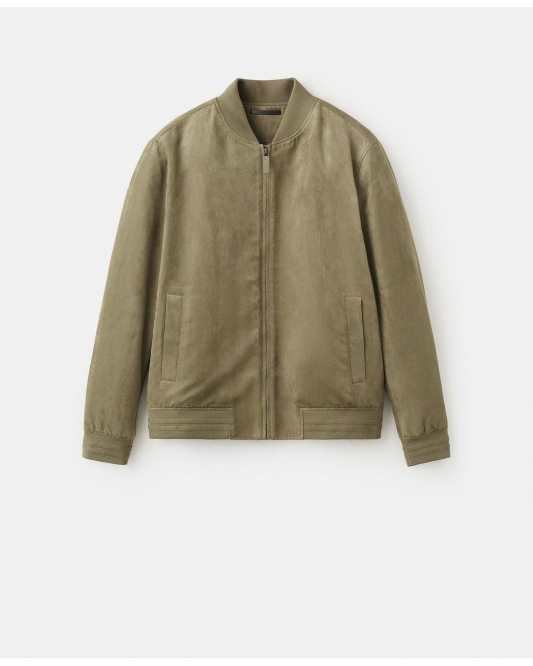 Mango Green Suede-effect Bomber Jacket for men