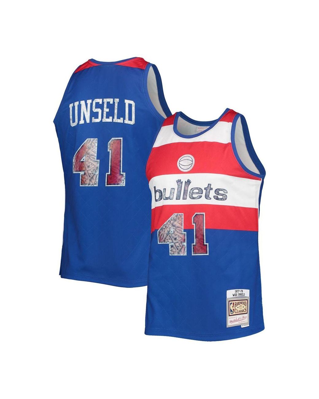 Mitchell & Ness Wes Unseld Blue Washington Bullets 197778 Hardwood