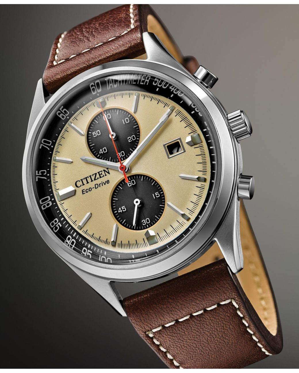 Citizen Eco-drive Tachymeter 'chandler' Chronograph Leather Strap Watch  Ca7020-07a in Brown for Men | Lyst
