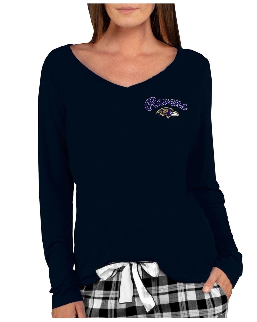 Concepts Sport Baltimore Ravens Marathon Knit Long-sleeve Lightweight V ...