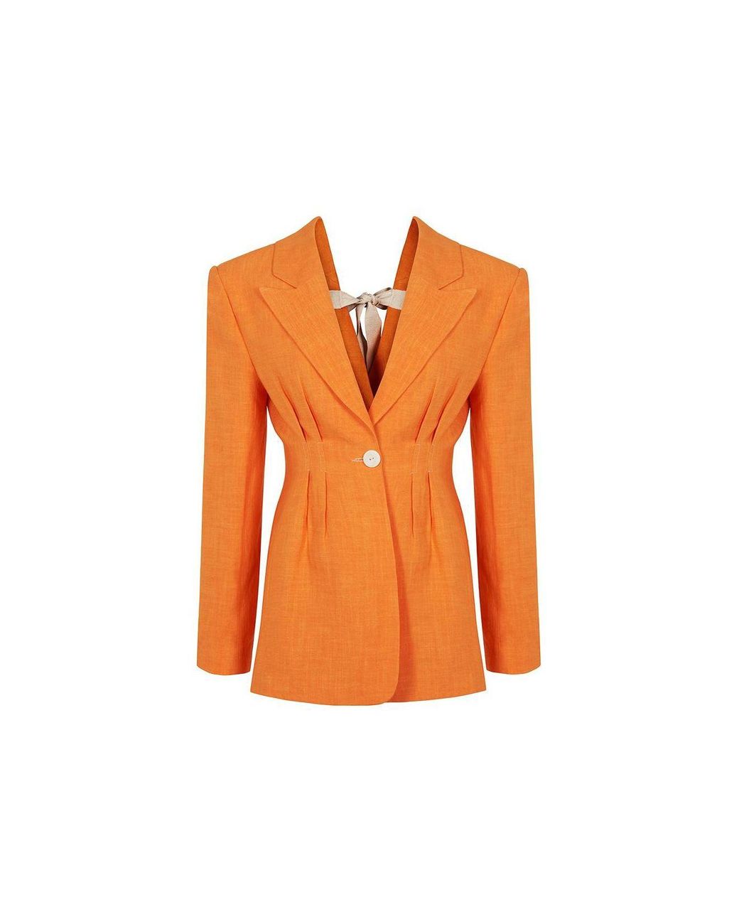 Nocturne Linen Jacket With Back Detail in Orange Lyst