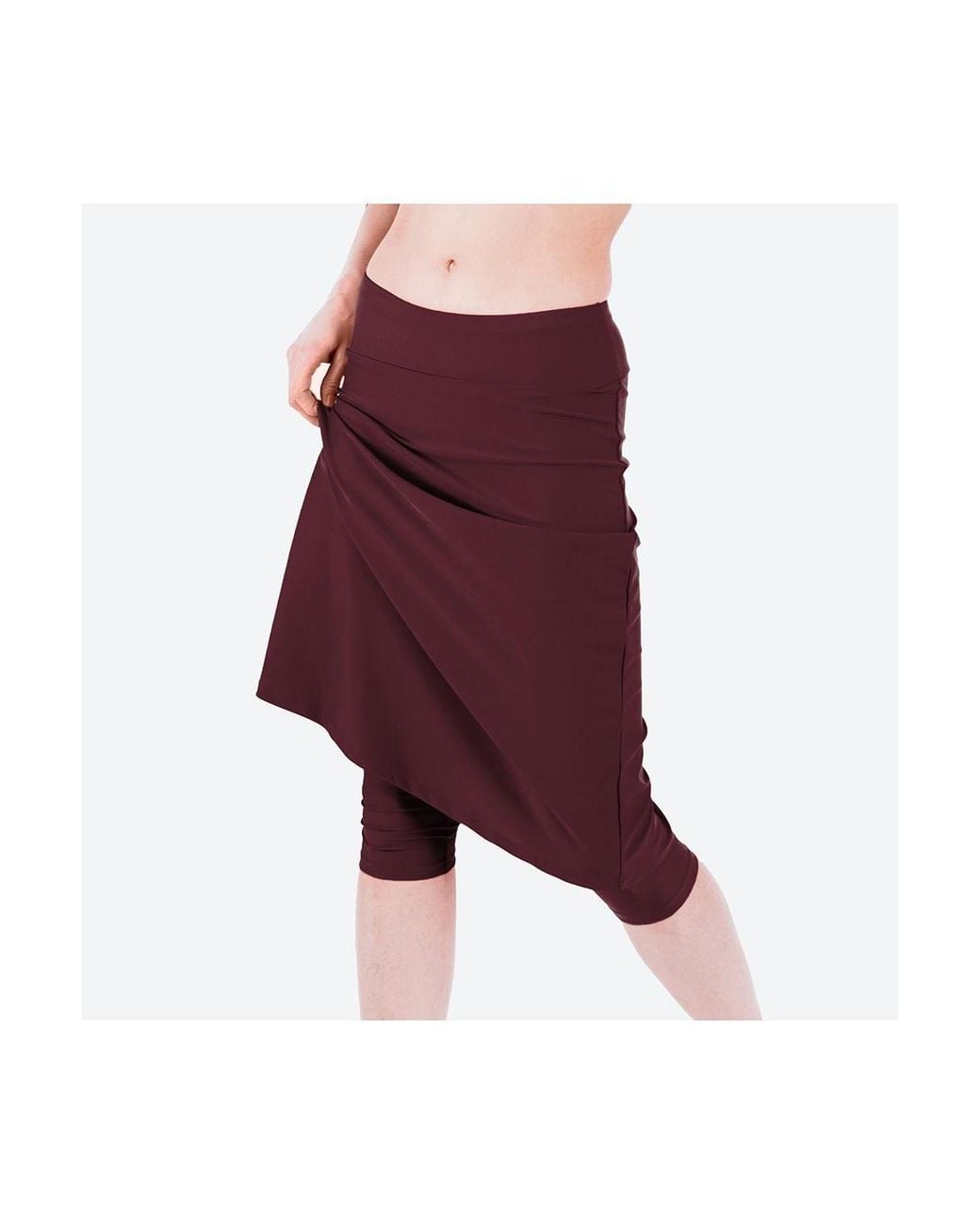 Calypsa Red Long Swim Skort
