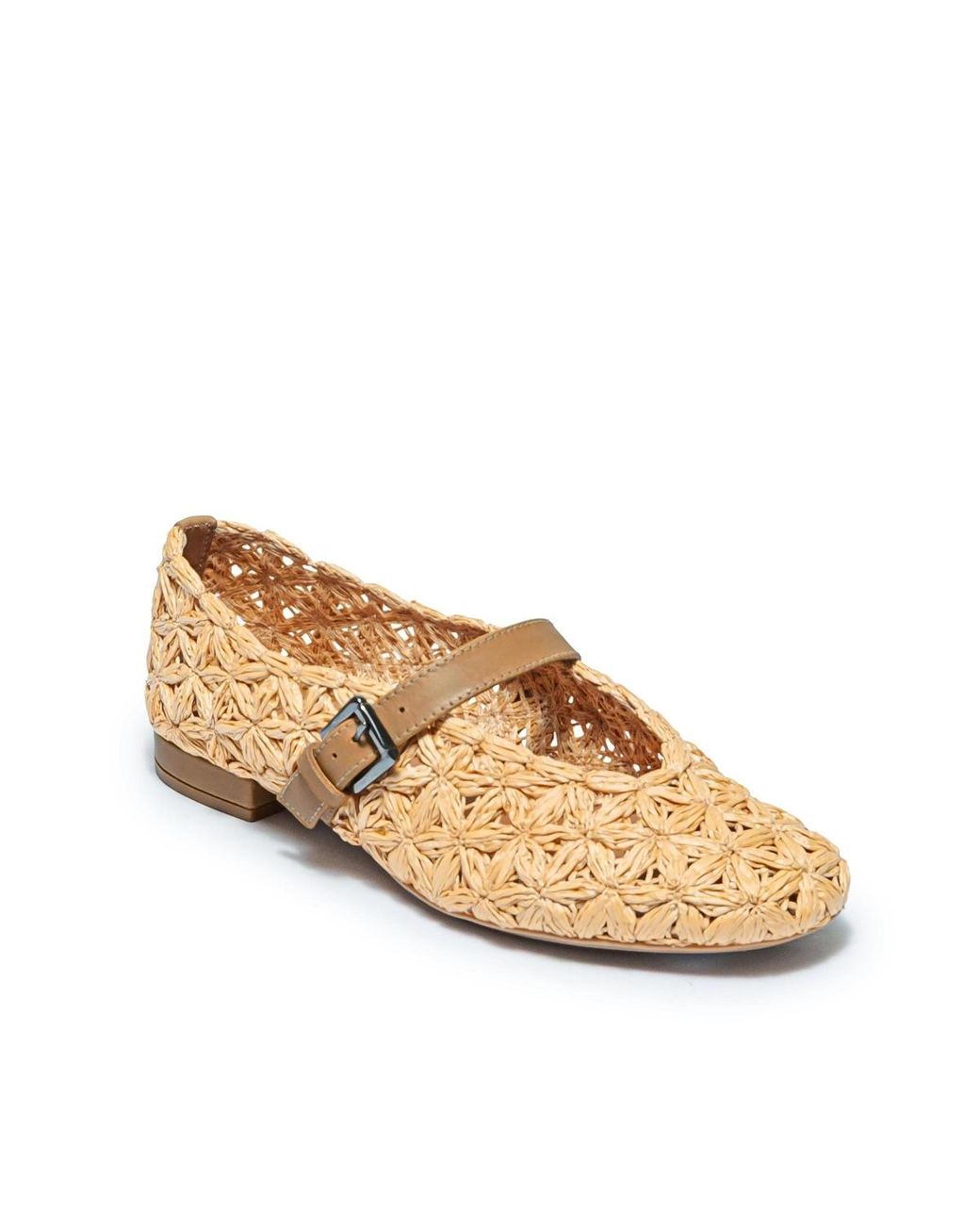 Bernardo Natural Borden Raffia Ballet Flat