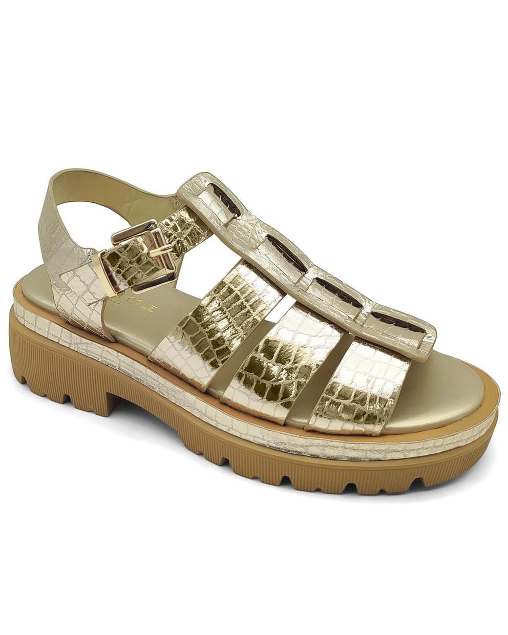 Kenneth Cole Metallic Herron Leather Sandal
