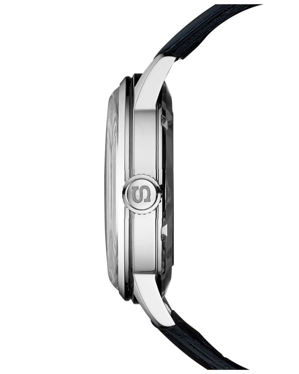 seiko men's automatic presage black leather strap watch 40.5 mm