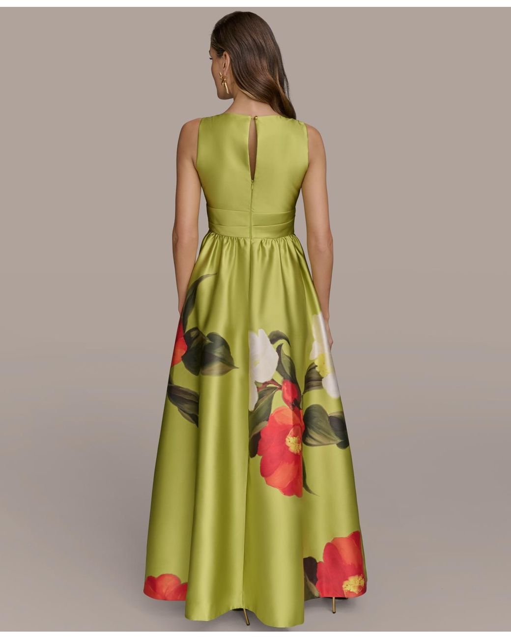 green donna karan dress Donna Karan New York Women's Sleeveless V-Neck Maxi Dress, 8