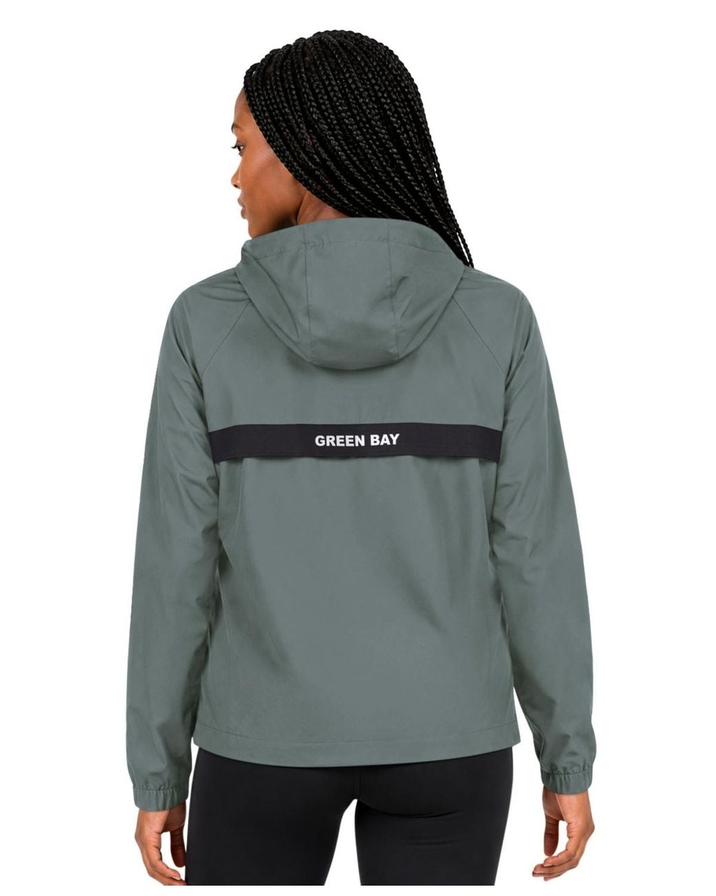 Starter Gray Bay Packers Full-zip Raglan Mock Neck Jacket