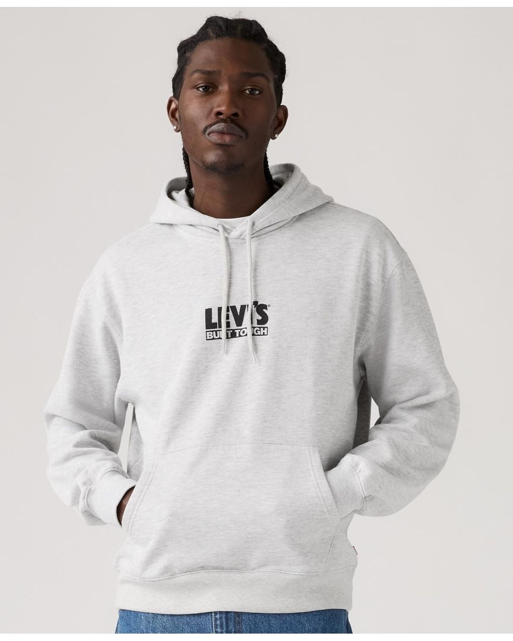Levi's Gray Graphic Pullover Hoodie for men