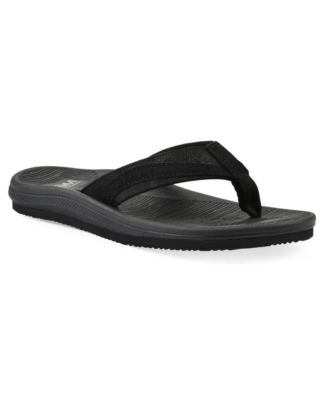 White Mountain Black Bays Round Toe Flat Sandals