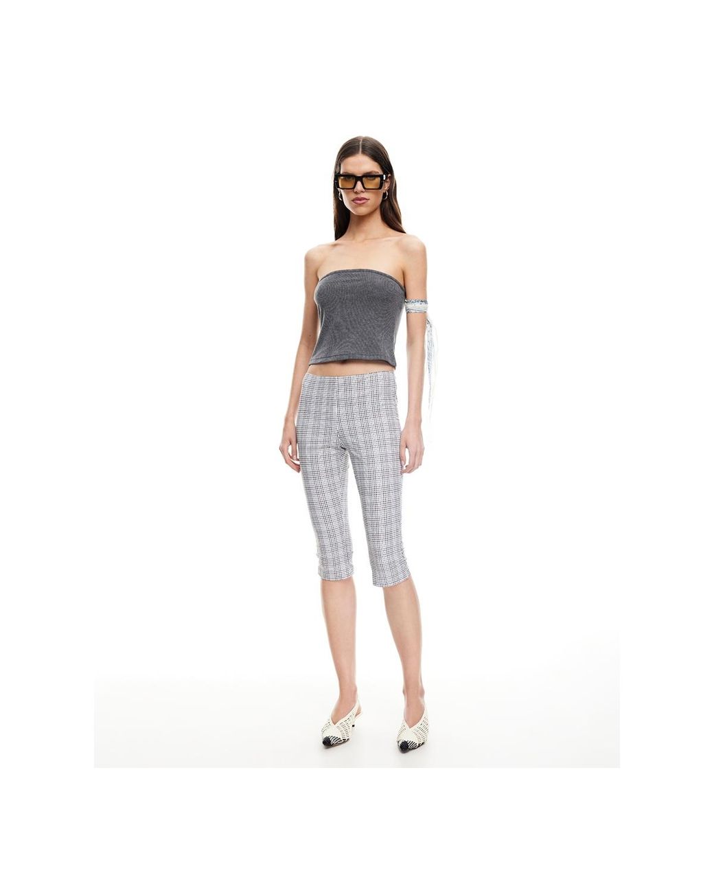 Lioness Blue Checked Starlet Capri Pants