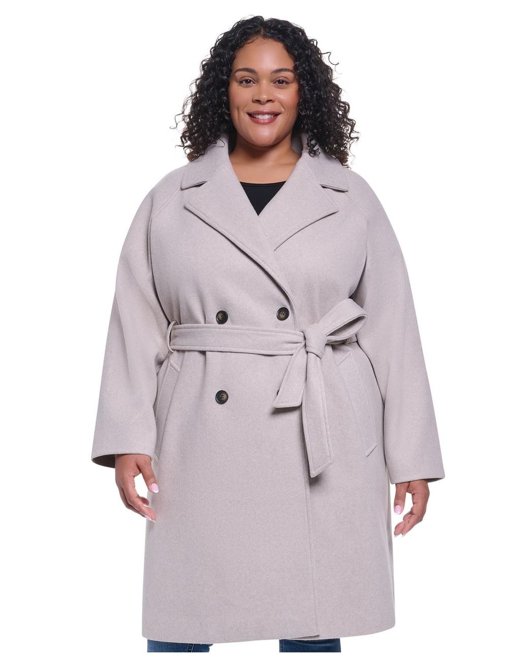 DKNY Purple Notch Collar Coat