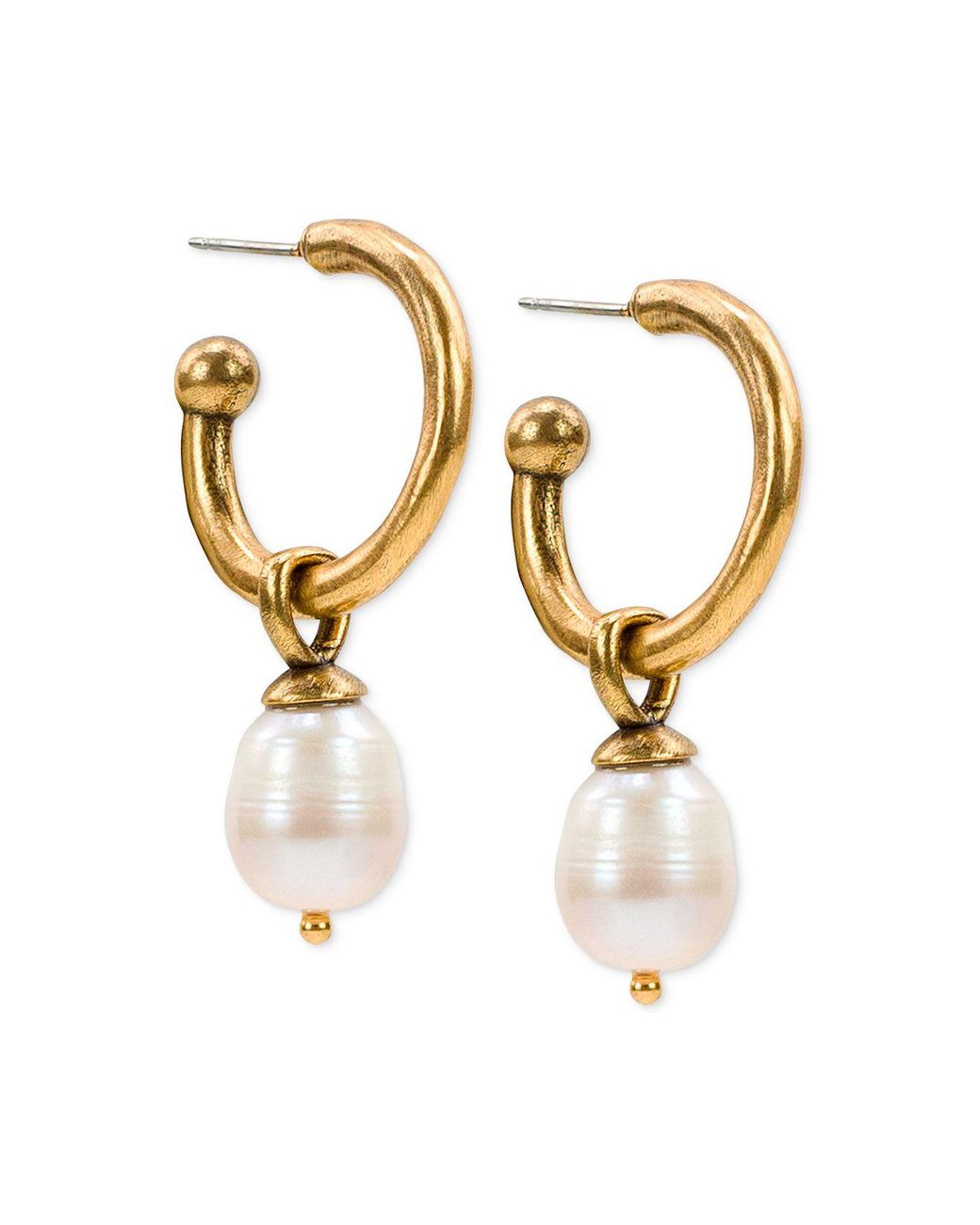 pearl drop hoop earrings