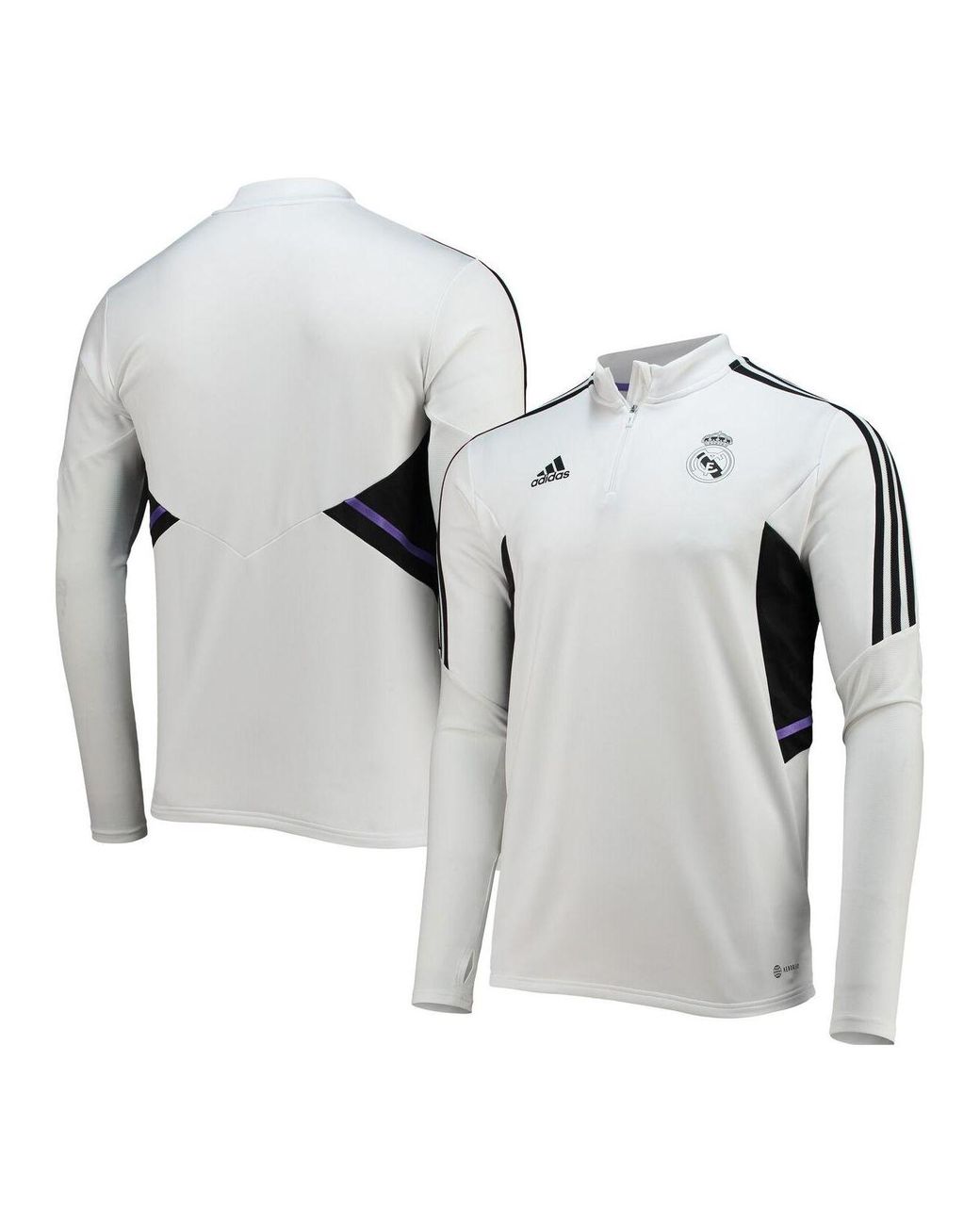 adidas White Real Madrid Team Training Aeroready Quarter-zip Top in Gray  for Men | Lyst