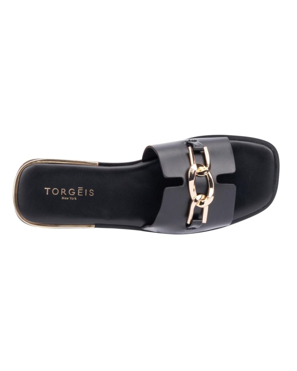 TORGEIS Black Tabitha Flat Sandal