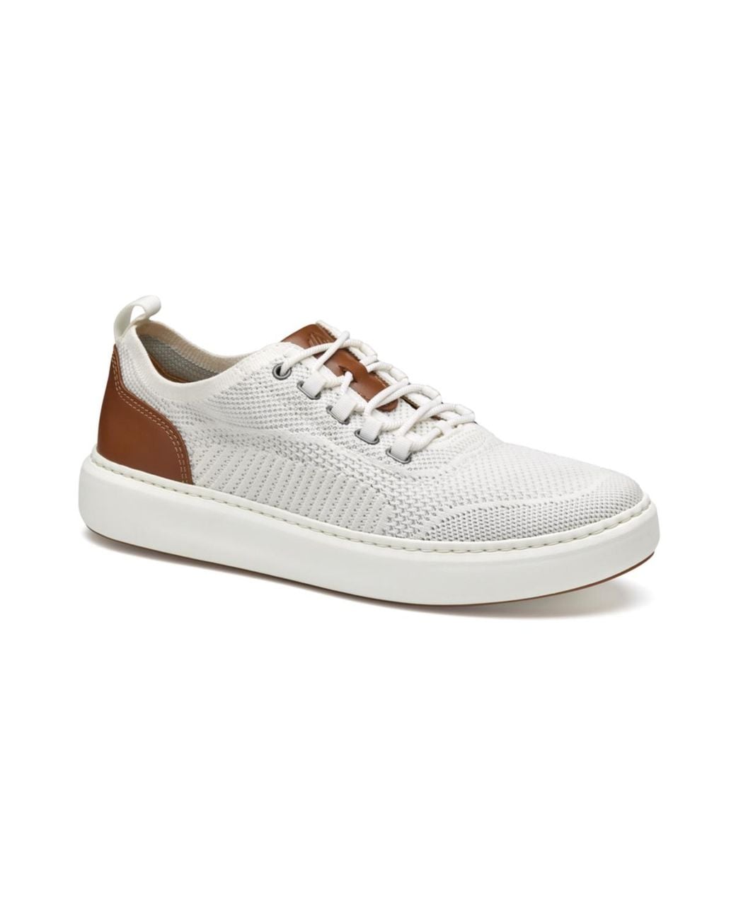 Johnston & Murphy White Anders Knit U-throat Sneaker for men