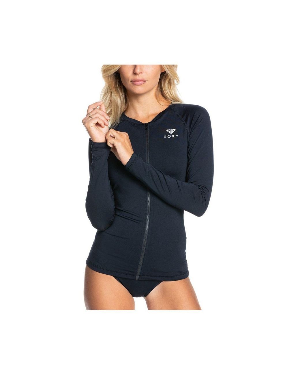 Roxy Womens Essentials Zip-up Rashguard Black Roxy Womens - Technical View