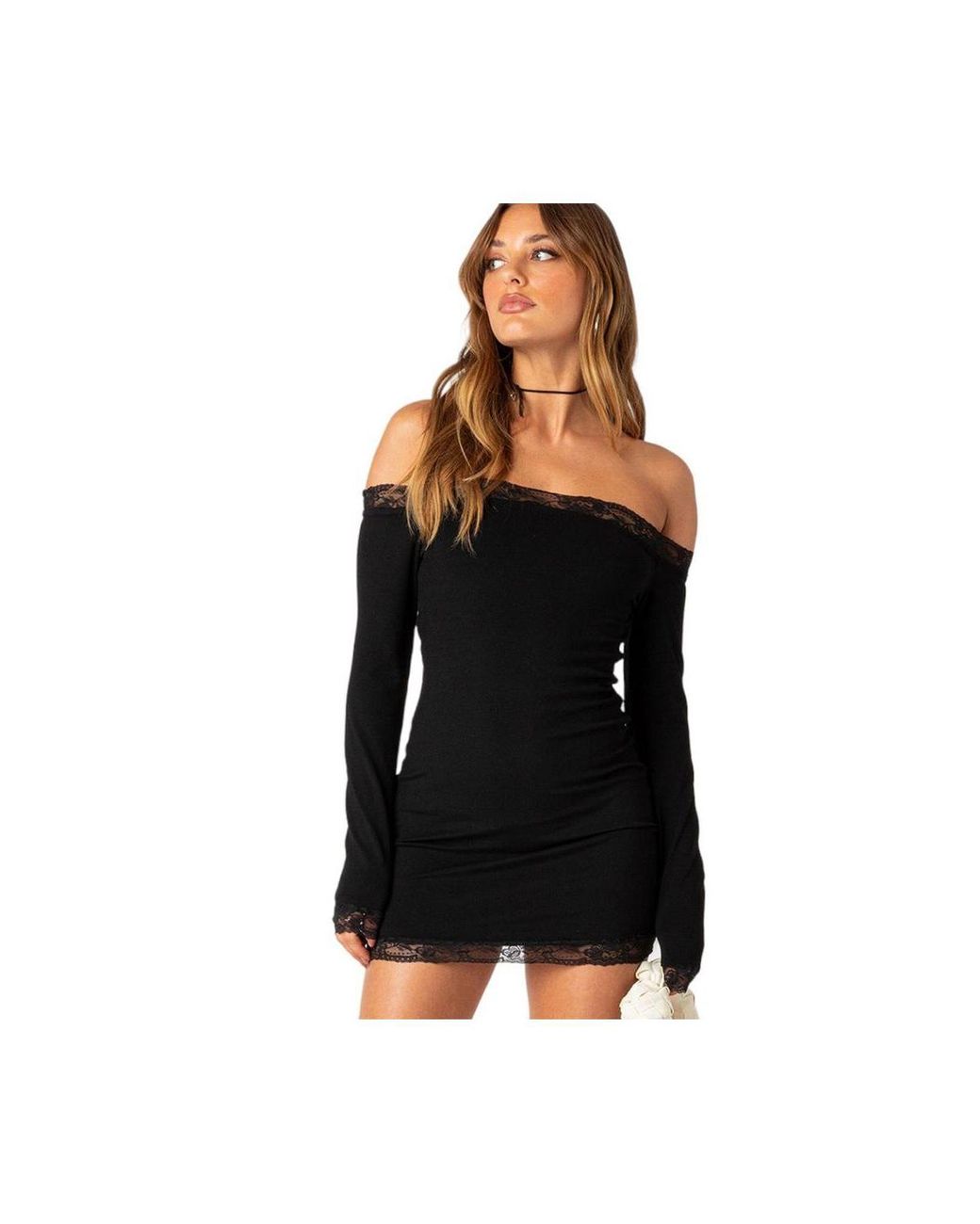 Macy's black off the best sale shoulder dress