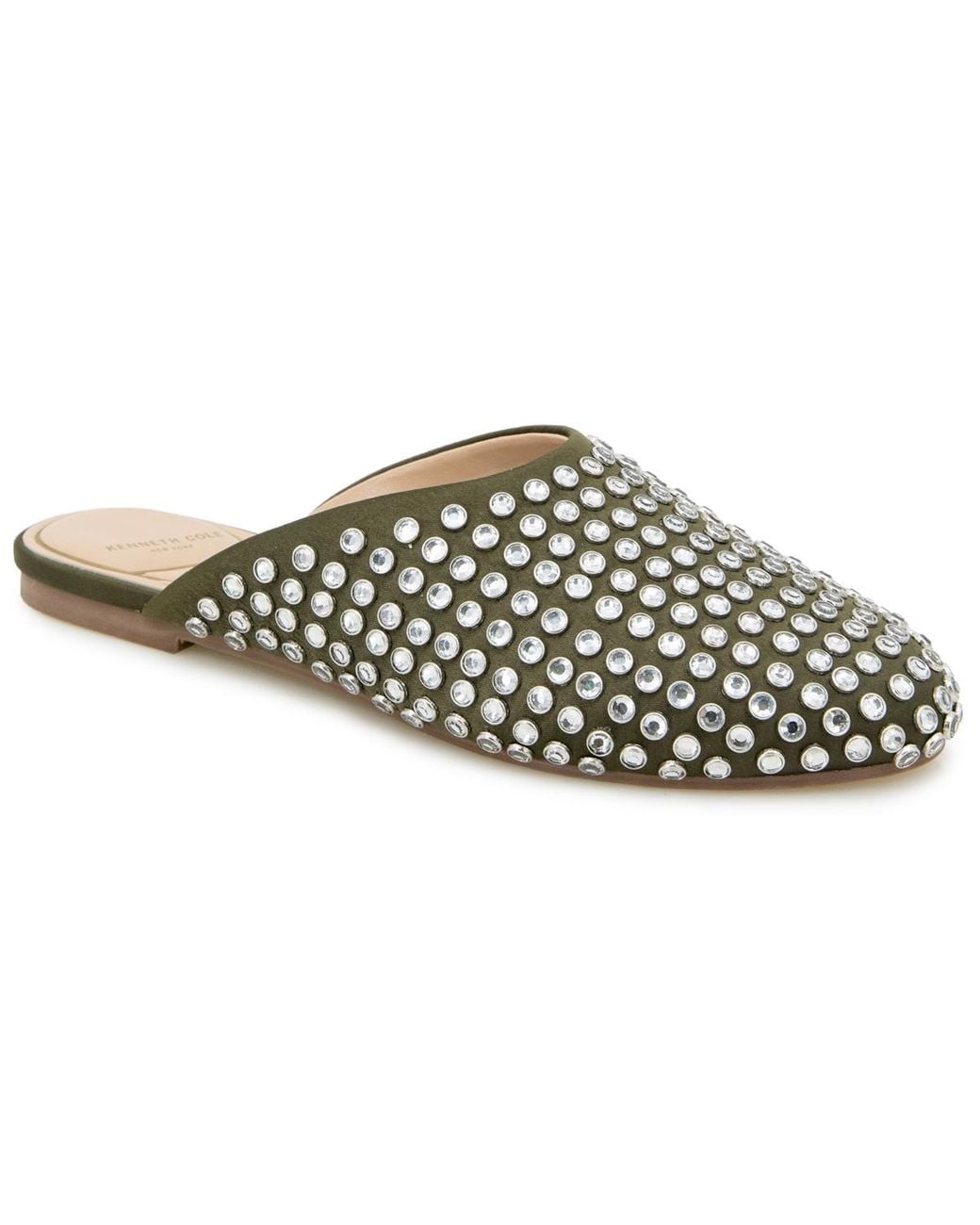Kenneth Cole White Almond Toe Saddie Mules