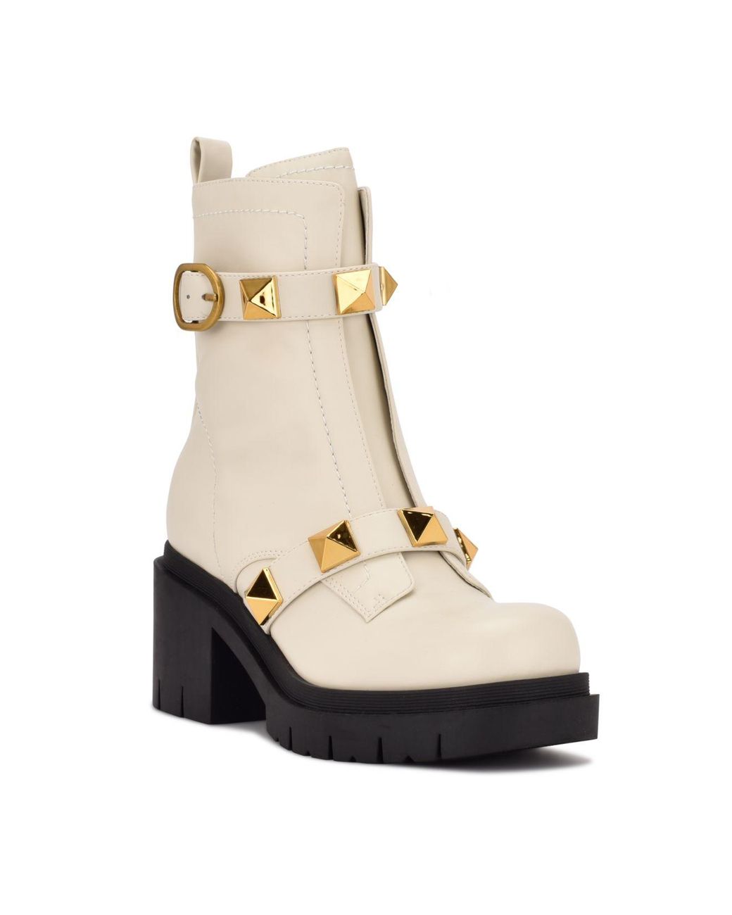 Nine West Junga Lug Sole Booties in Natural | Lyst