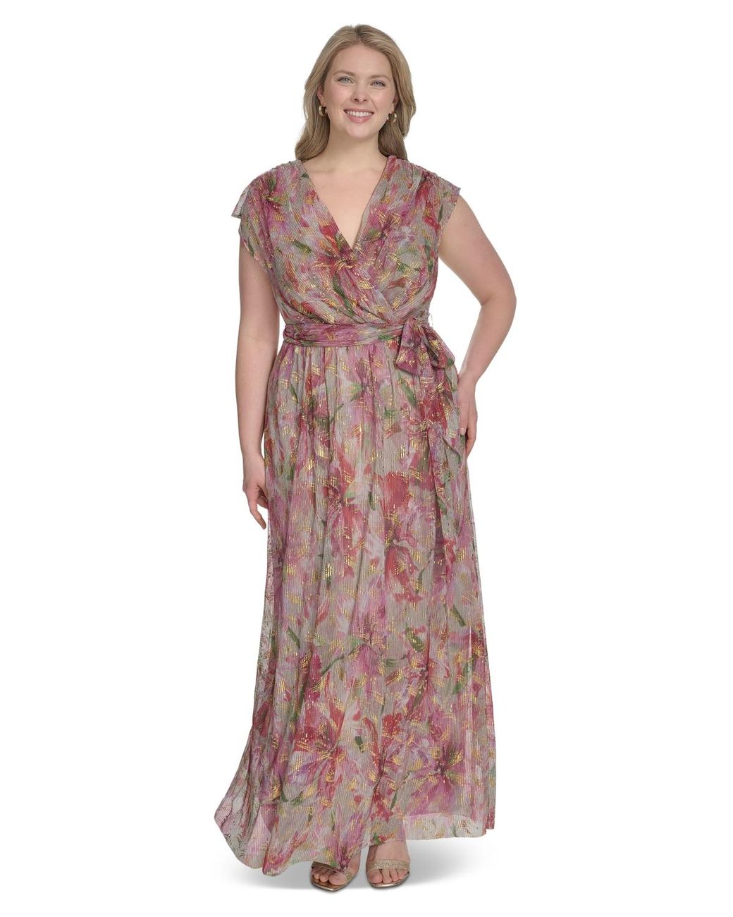 jessica howard formal dresses plus size Jessica Howard Plus Size Sequin Twist-Front Long Sleeve Gown