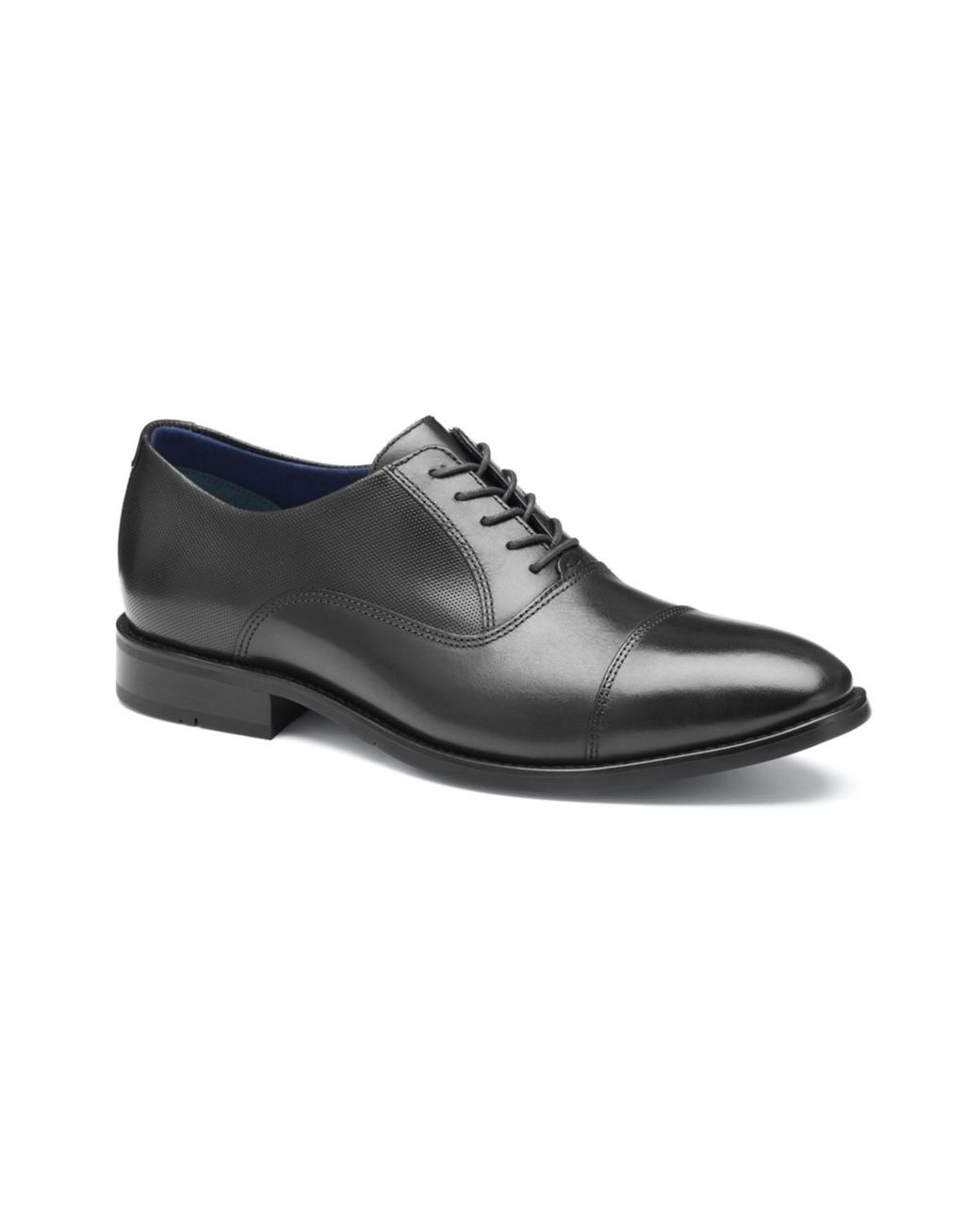 Johnston & Murphy Black Landry Embossed Cap Toe Shoe for men