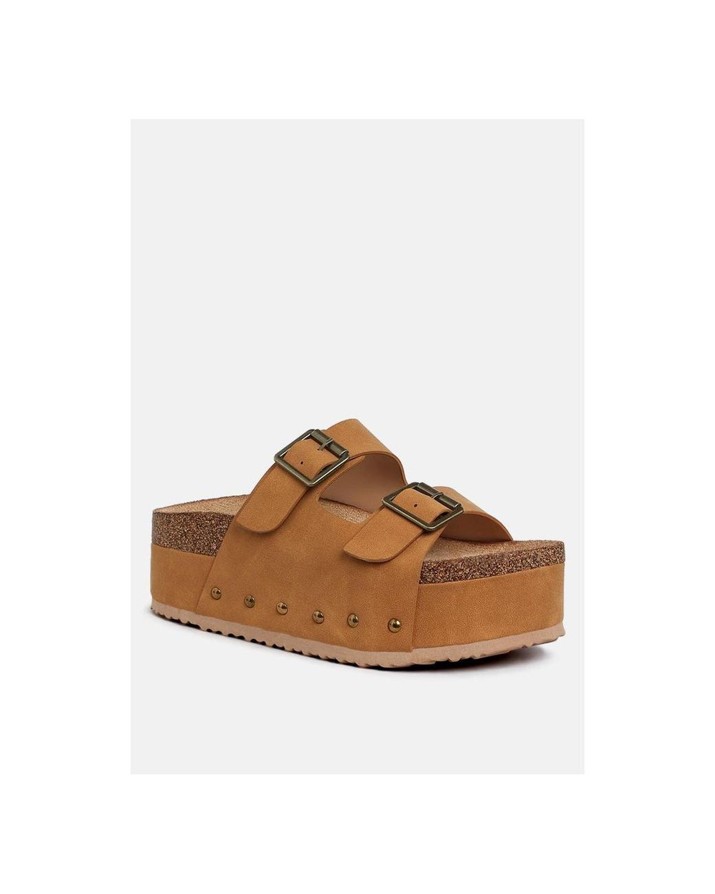 LONDON RAG Impala Studded Faux Leather Slip Ons in Brown | Lyst