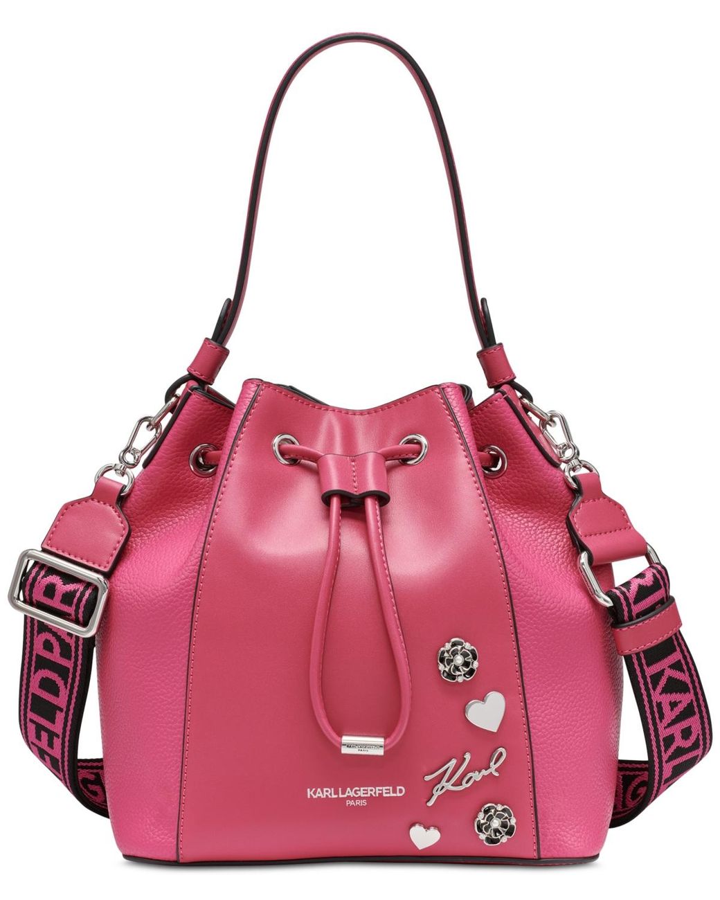 Karl Lagerfeld Pink Adele Bucket Bag