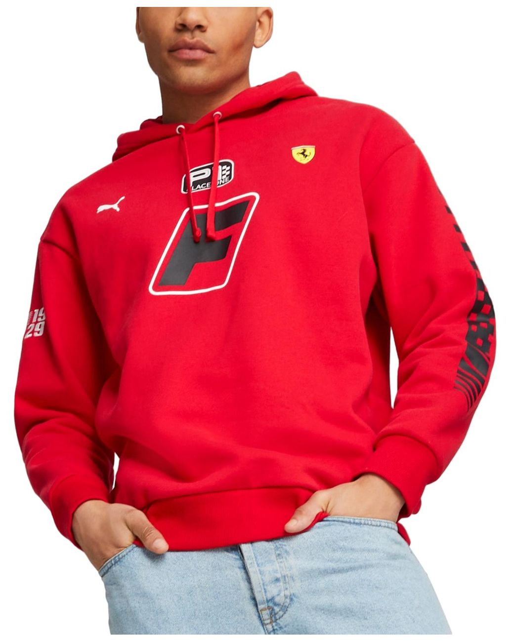 PUMA Ferrari Race Garage Crew Hoodie in Red for Men Lyst
