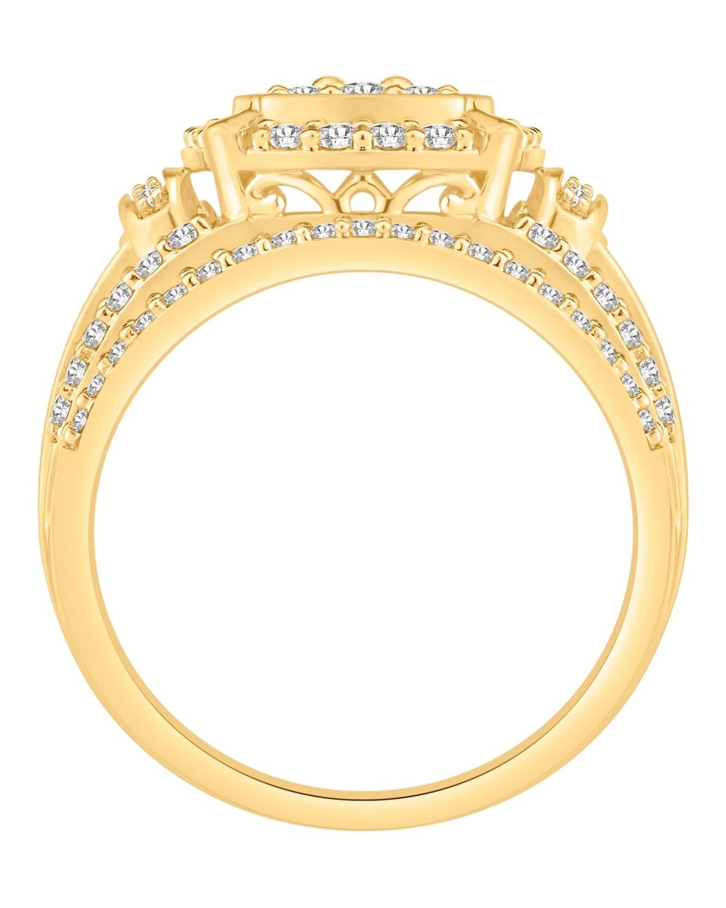 Macy's Metallic Diamond Multirow Cluster Ring (1 Ct. T.w.