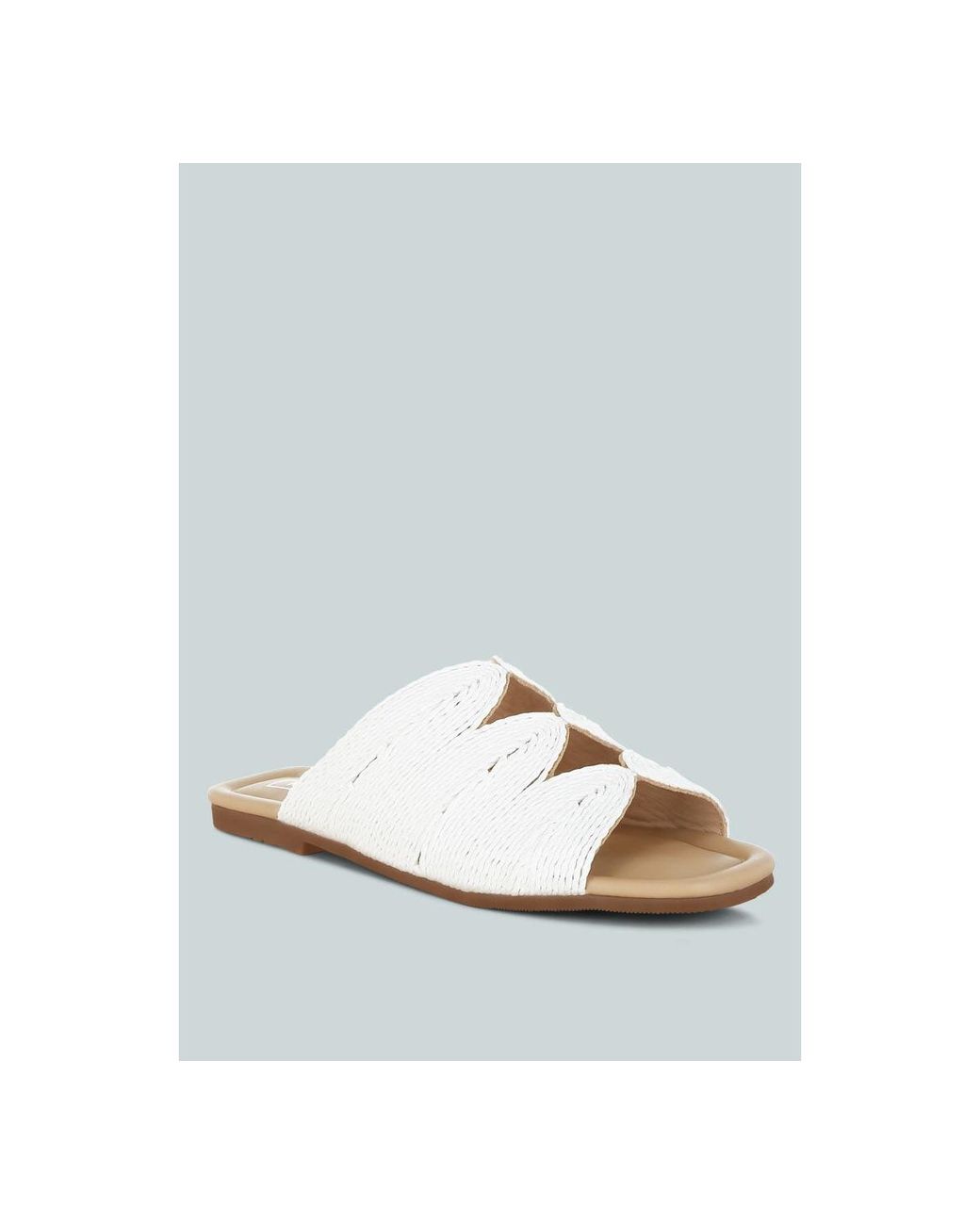 Rag & Co Metallic Daisy Doe Raffia Square Toe Flats