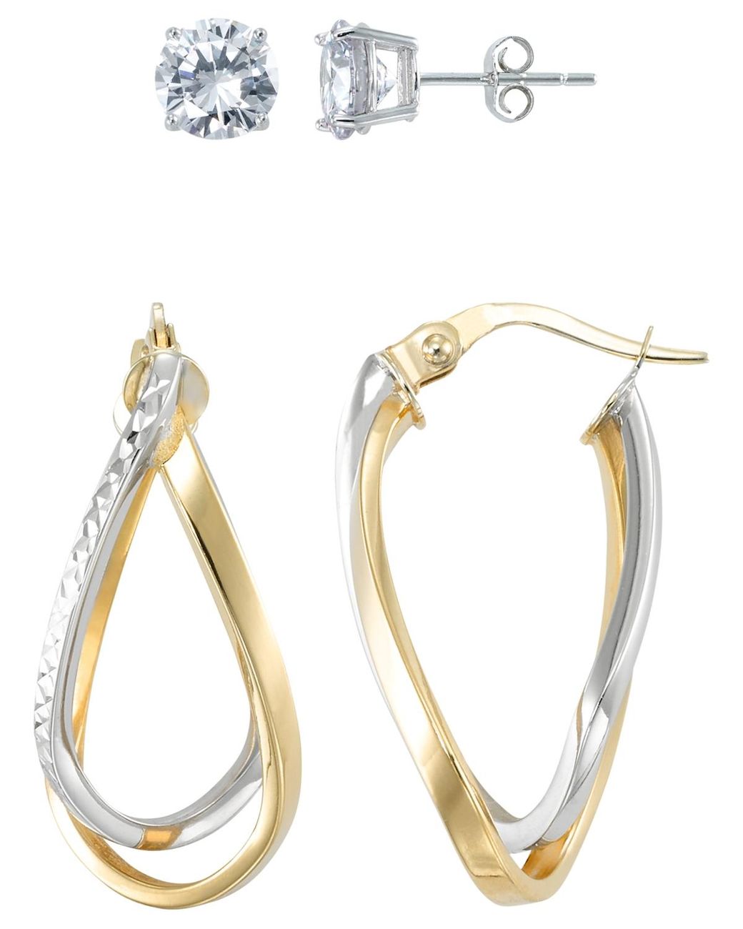 Macy's White 2-pc. Diamond Earrings Set