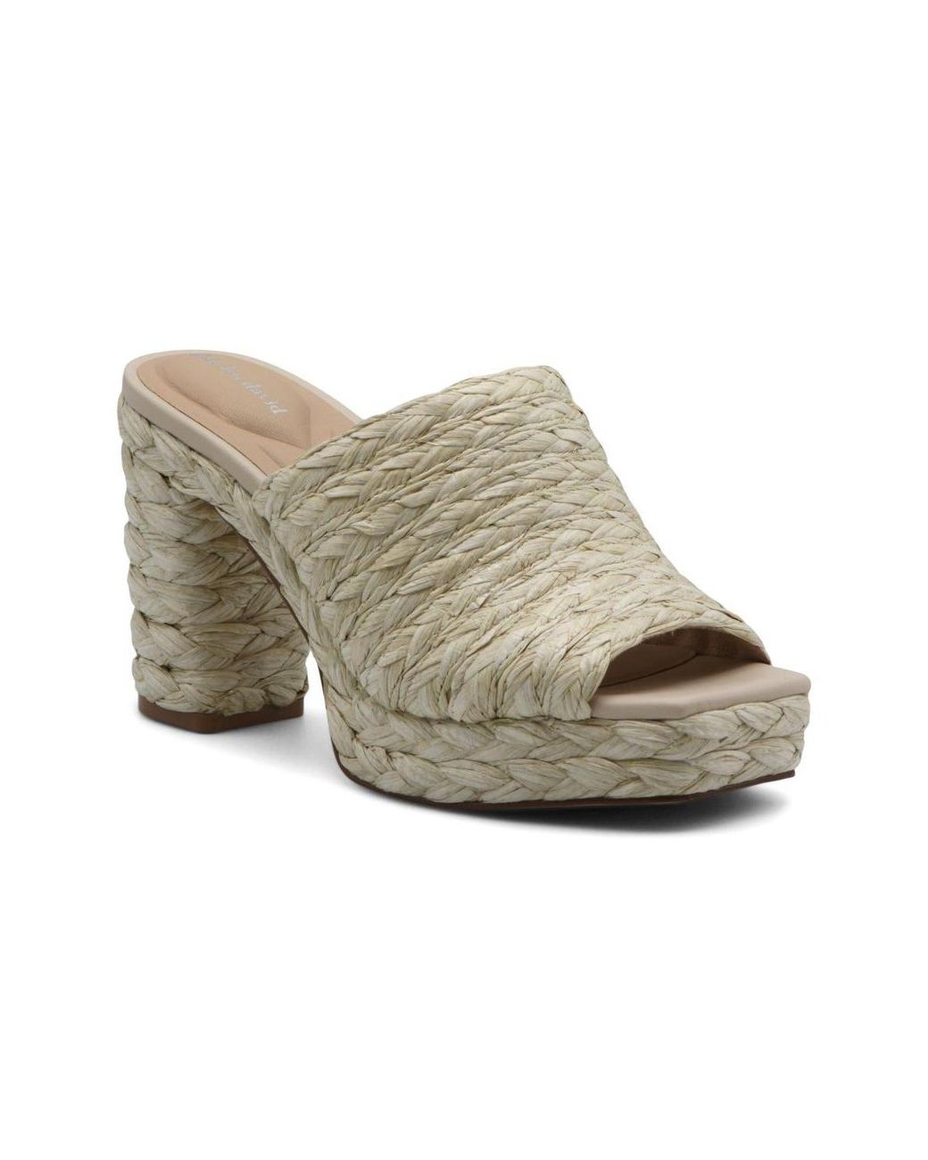 Charles David Gray Prisca Platform Chunky Heel Mule Sandal