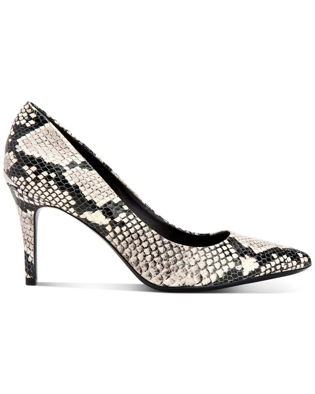 Calvin Klein Leather Gayle Snakeskin-print Stiletto Pumps | Lyst