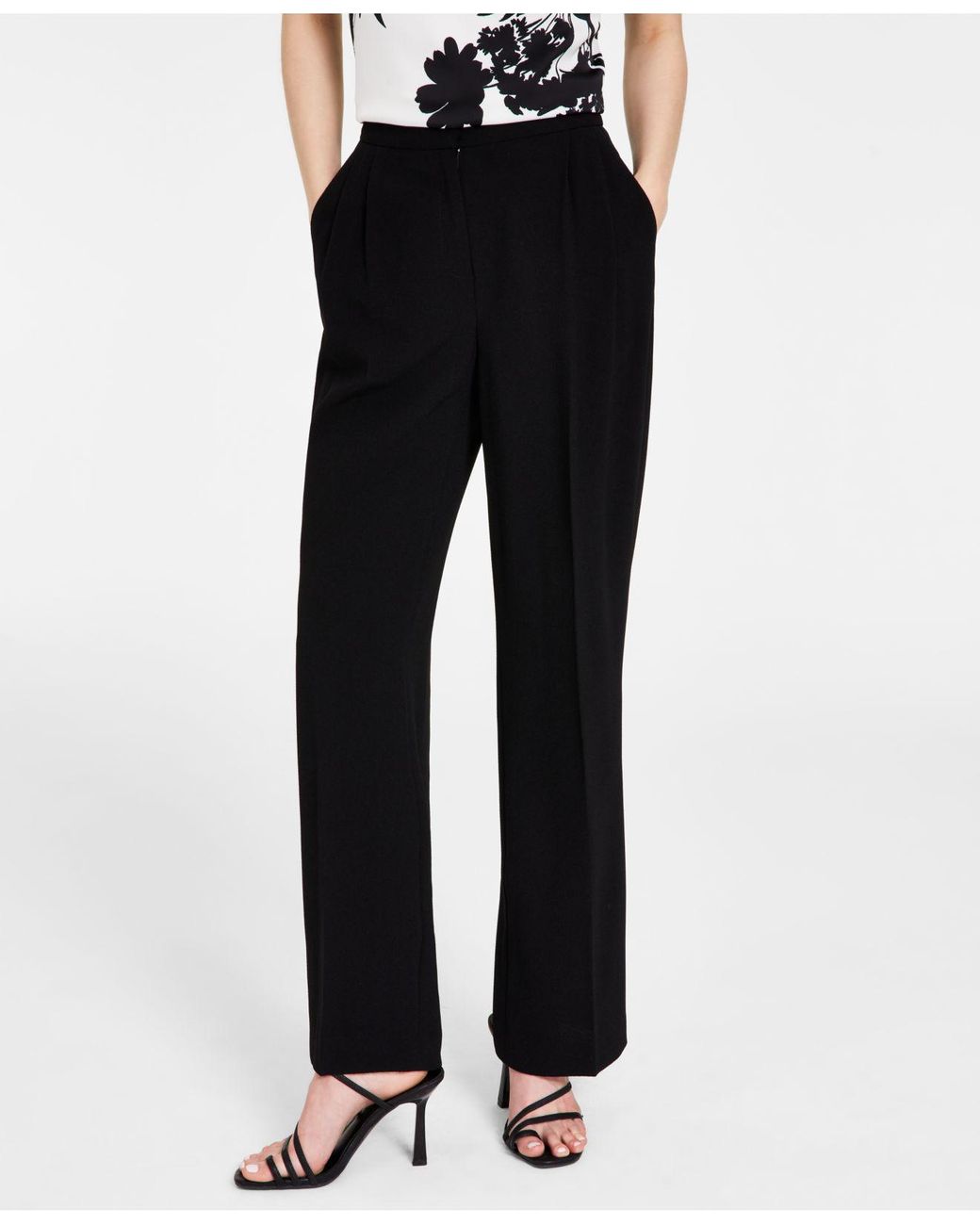 Bar Iii Highrise Textured Crepe Wideleg Pants, Created For Macy's in