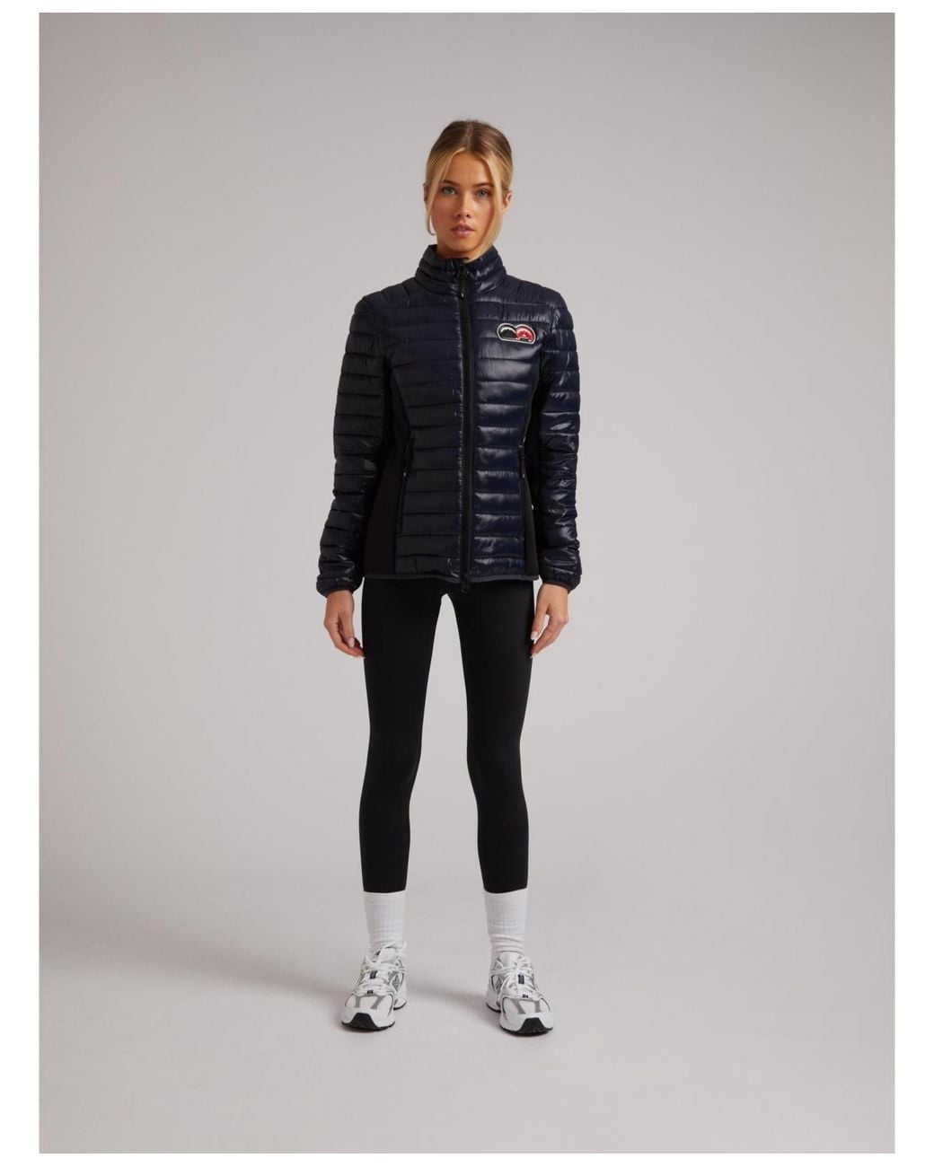 Jacket Blue Short Funnel-neck Puffer Jacket