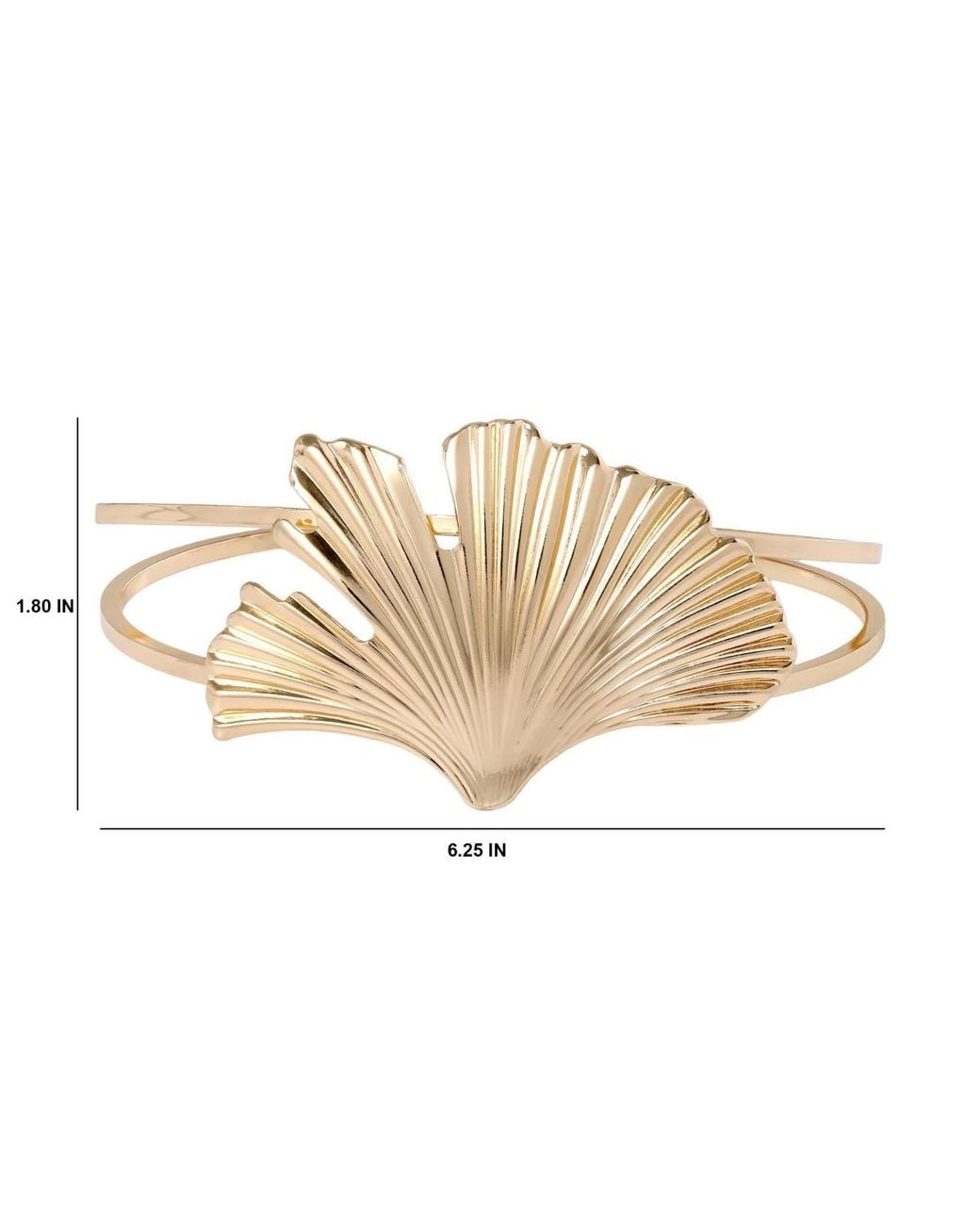 BCBGMAXAZRIA White Ginkgo Leaf Statement Cuff Bracelet
