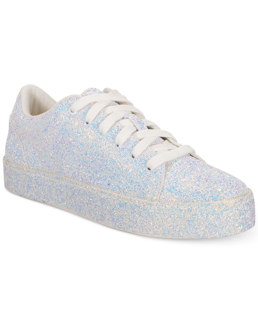 Aldo Women's White Glitter Casual Sneakers Sz 9 Brand New
