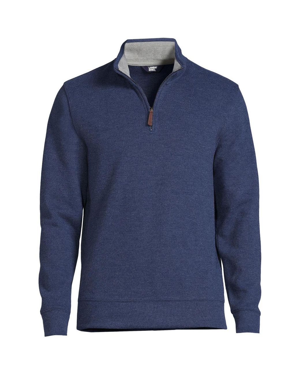 Lands' End Tall Bedford Rib Quarter Zip Sweater in Blue for Men | Lyst