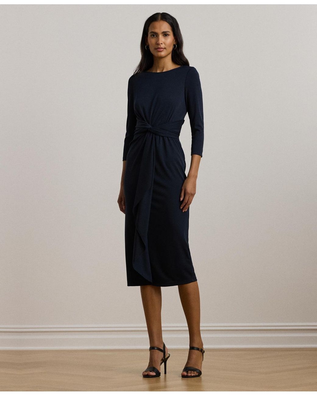 送関無【LAUREN RALPH LAUREN】TWIST STRETCH JERSEY DRESS Lauren Ralph Lauren, Women's, Floral Twist-Front Stretch