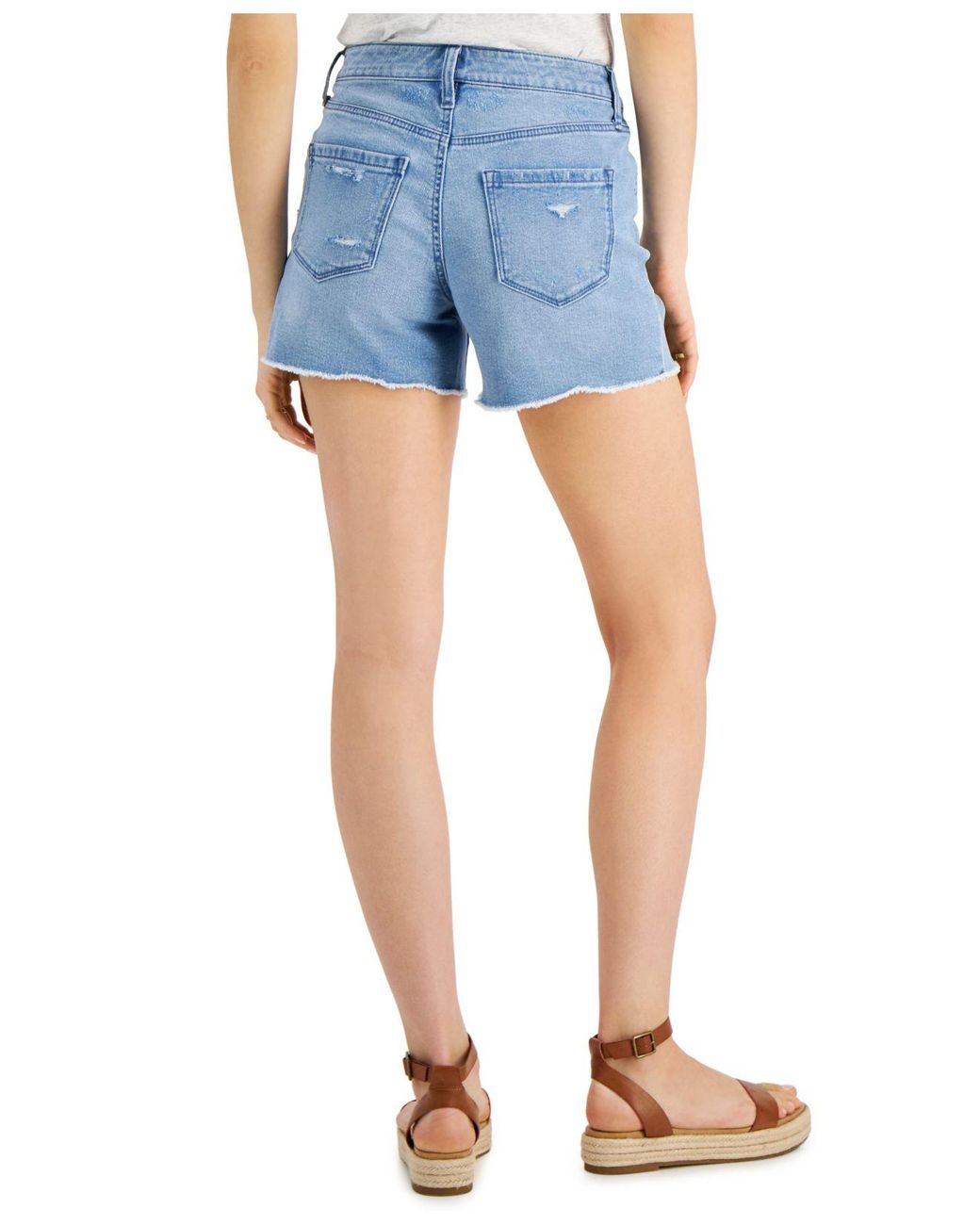 Style \u0026 Co. Petite Frayed-hem Denim 