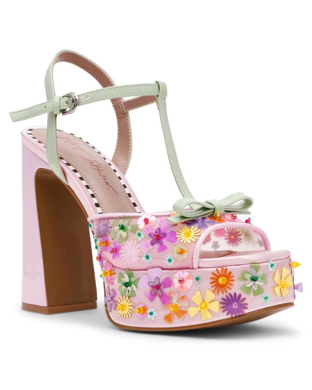 women's kirra floral beaded platform dress sandals Betsey Johnson Melodie Ditsy in Pink Size:UK 8.5 / EU 42.5